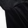 Women's Elegant Beaded Velvet Square Neck Rhinestone Long Sleeve Dress – Winter Formal/ New Year’s Dress