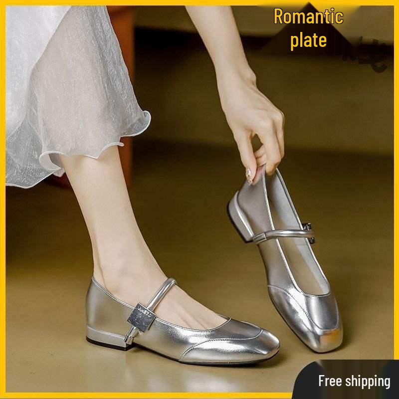 

Ретро красные туфли Мэри Джейн с низким вырезом из кожи - Женская коллекция весна/лето 2025 36