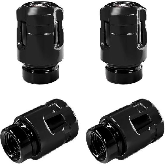 4 PCS Car Tire Valve Stem Caps, Unique Shape Aluminum Alloy Wheel Valve Covers, Corrosion Resistant Leak-Proof Tire Valve Stem Cover, Universal чёрный