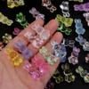 30PCS Clear Frosted Transparent Cartoon Rabbit Beads Horizontal Hole Loose Acrylic Beads DIY Mobile Phone Chain Pendant Ornament