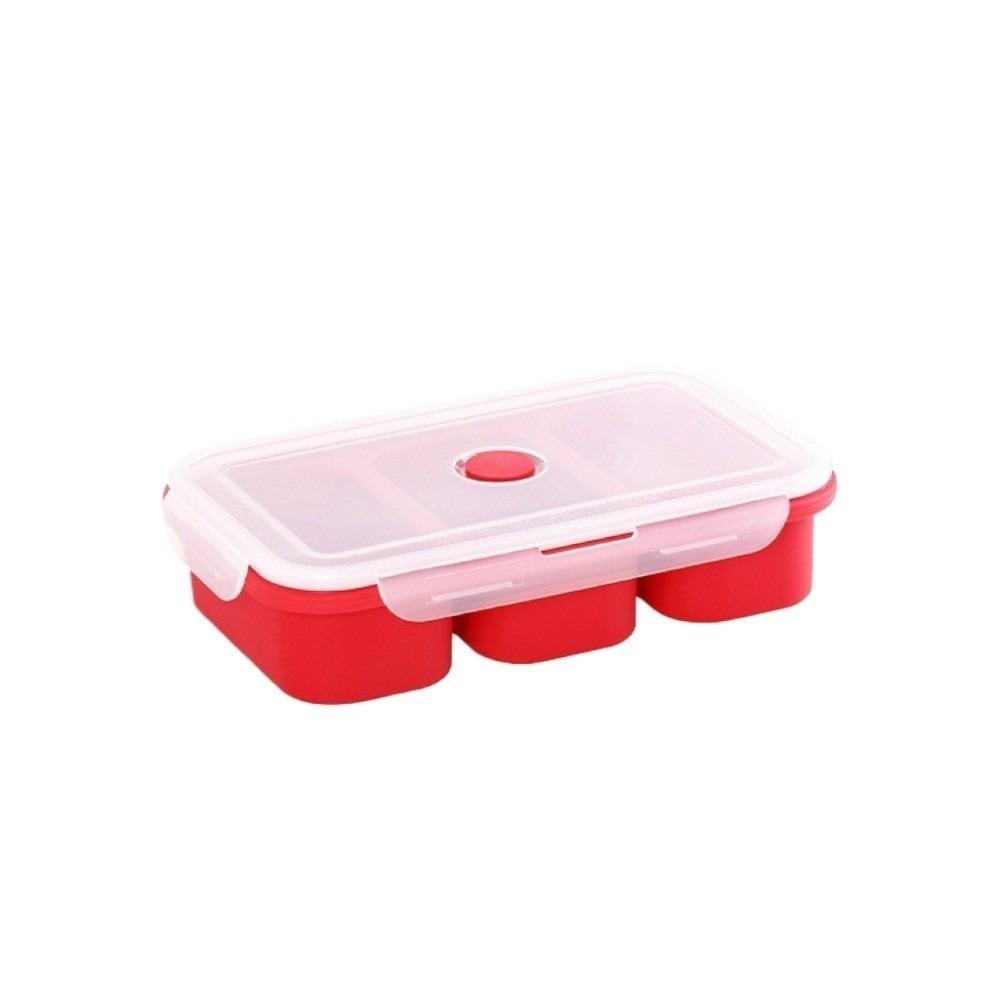 750ml Soup Ice Cube Molds 3-Grid Food Meal Molds Durable Freezer Soup Tray  Food Preparation Red 750ml