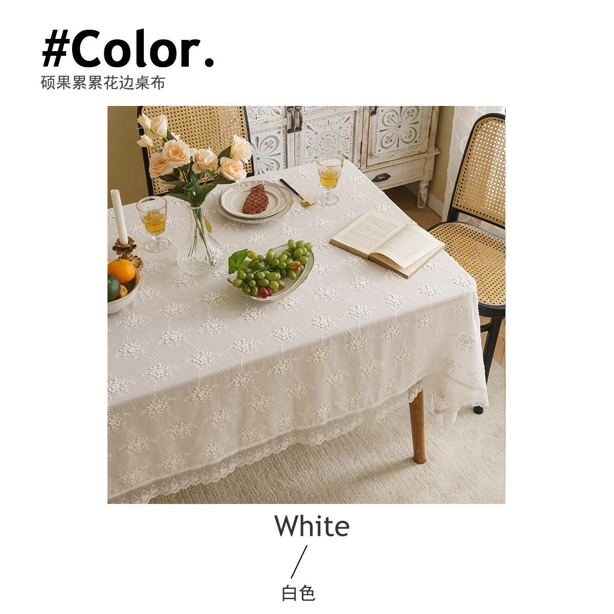 

Beige Lace Vintage Diamond Tablecloth Kitchen Tablecloths for Rectangle Tables or Party Banquet Dining Wedding Decorations 140x140cm