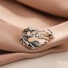 New Retro Creative Dragon Claw 925 Sterling Silver Fashion Personality Dark Trend Cool Animal Opening Rings   R354