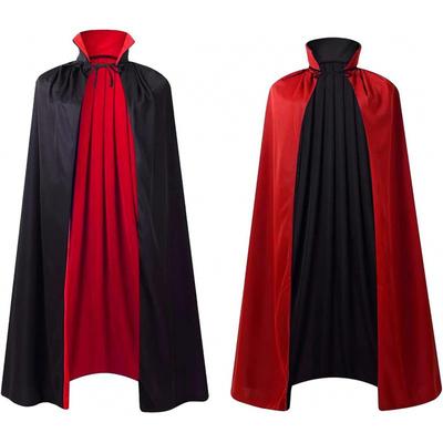 Dwustronny Halloweenowy Płaszcz Peleryna z Kołnierzem Stojącym Dla Kobiet Mężczyzn Kostium Wampira Cosplay Streetwear
