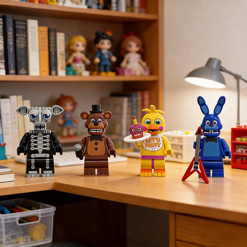 Mini Tijolos Ornamento Bonnie Jogos de Blocos de Construção Figura Chica Foxy Urso Freddy Fazbear Acessórios de Brinquedo Presentes de Festa
