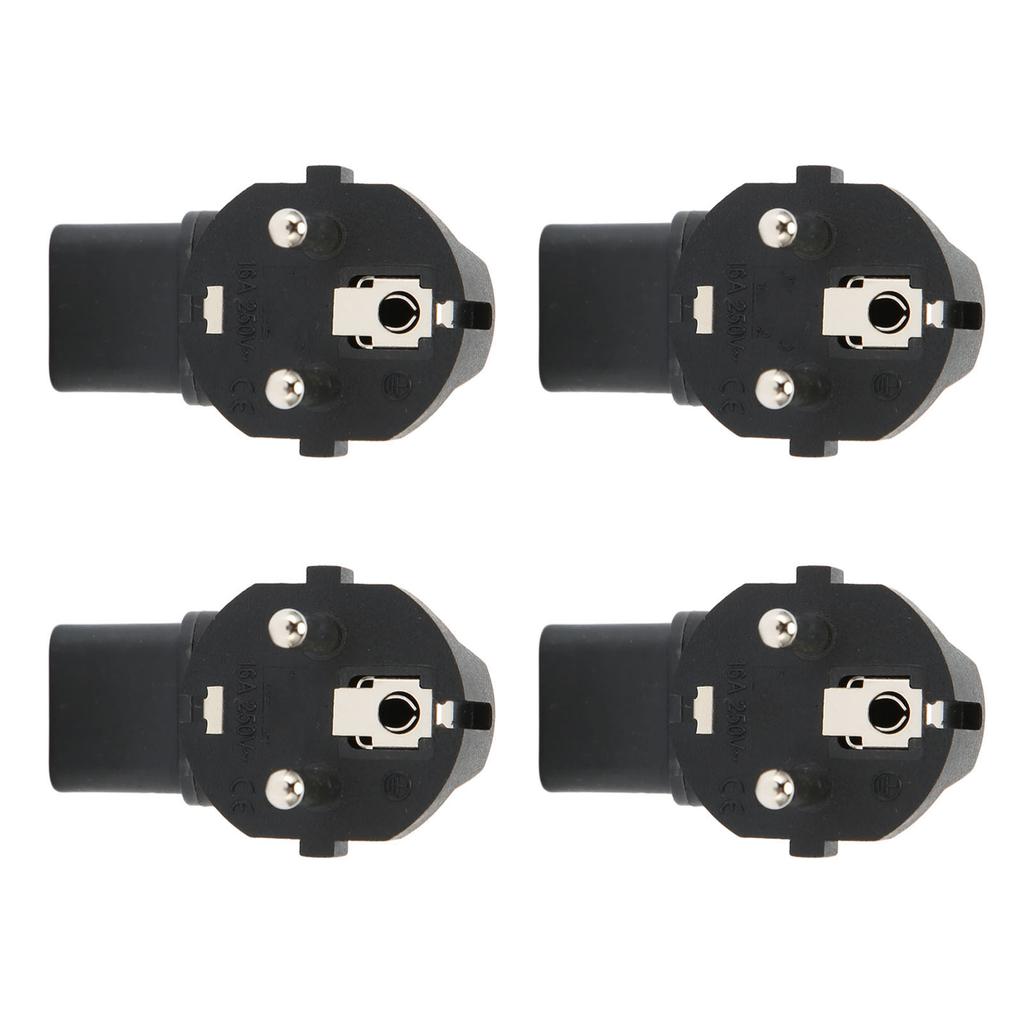 4pcs  4.8mm to IEC320 C13 Converter 90 Degree Power Plug Adapter for Laptop Power Adapters