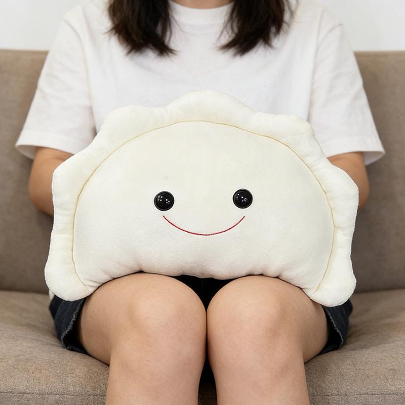 Cute Polish Dumplings Plush Toy Delicious Food Pillow Bedhead Sofa Bedroom Cushion Dormitory Bed Backrest Gift For Friend