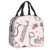 Custom Doctor Nurse Medical Medicine Insulated Lunch Tote Bag for Women Portable Thermal Cooler Food Lunch Box School