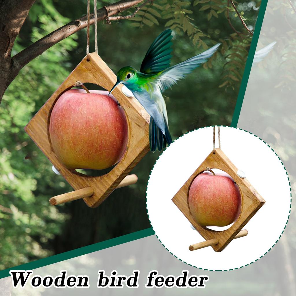 Parrot Toy Bird Fruit Fork Wooden Bird Feeder Fruit Basket Swing Stand