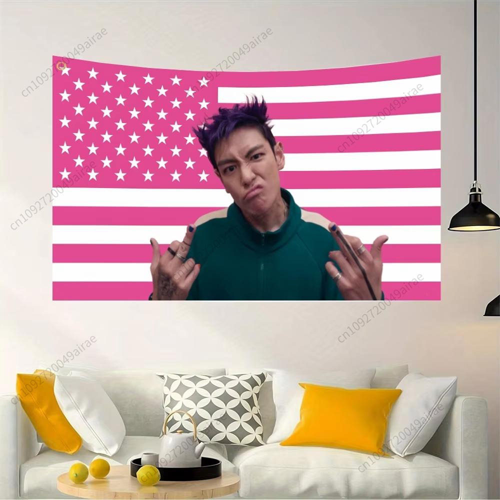 90 x 150 cm Wandteppich mit Pop-Sänger Choi Seung Hyun, bedruckt aus Polyester, für den Außenbereich, zur Dekoration, amerikanische Wandflaggenbanner