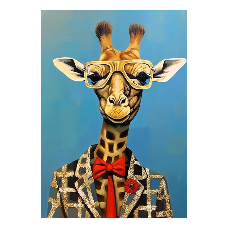 Al Dyreportrettmaleri Moderne Veggkunst Lerret Plakattrykk Abstrakt Tegneserie Fargerikt Bilde Stue Hjemmedekor Cuadros