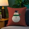 Snowman And Red Santa Claus Printed Pillow Cover Home Decoration Living Room Home Office Decoration Pillowcase