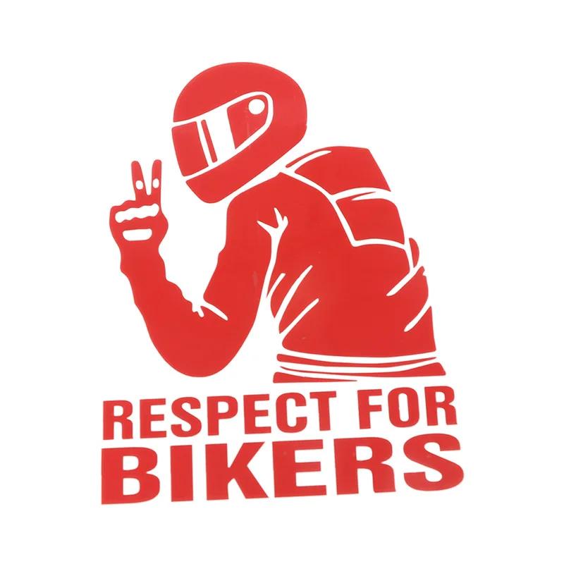 Vinyl 3D Motorcycle Reflector Sticker Respect Biker Sticker for Car Motorbike Decoration Sticker Waterproof Moto Stickers Decals