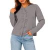 Women's Trendy Color Knit Cardigan with Neck for Casual Everyday Wear