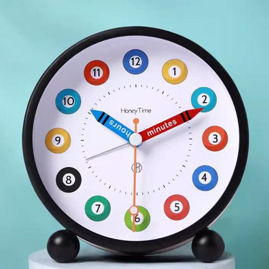 Analog Alarm Clock with Night Light Non-Ticking Silent Battery Operated Bedroom Desktop Digital Quartz Clock Children Students Birthday Gift