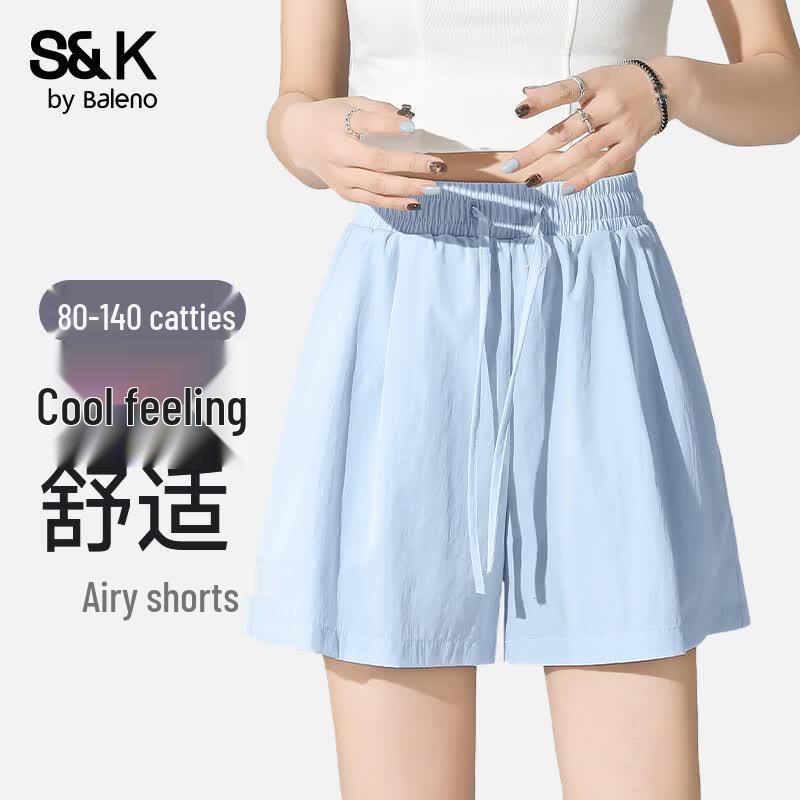 Baleno Women s Ice Silk A-Line Wide-Leg Shorts S