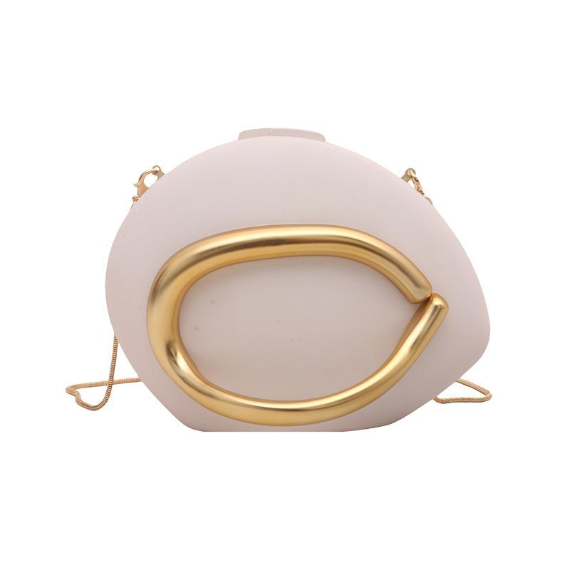 

2025 новая акриловая коробка-сумка европейско-американский тренд женская вечерняя сумка ретро металлическая плечевая цепочка клатч белый