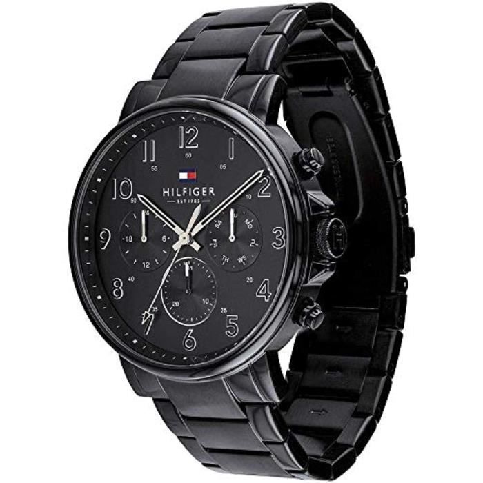 Montre Bracelet - TOMMY HILFIGER - DORRJ - Cadran Noir - Acier Inoxydable - Multifonction