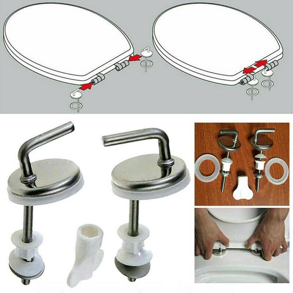 Toilet Cover 2pcs Toilet Seat Fix Fitting Back To Wall Stainless Steel