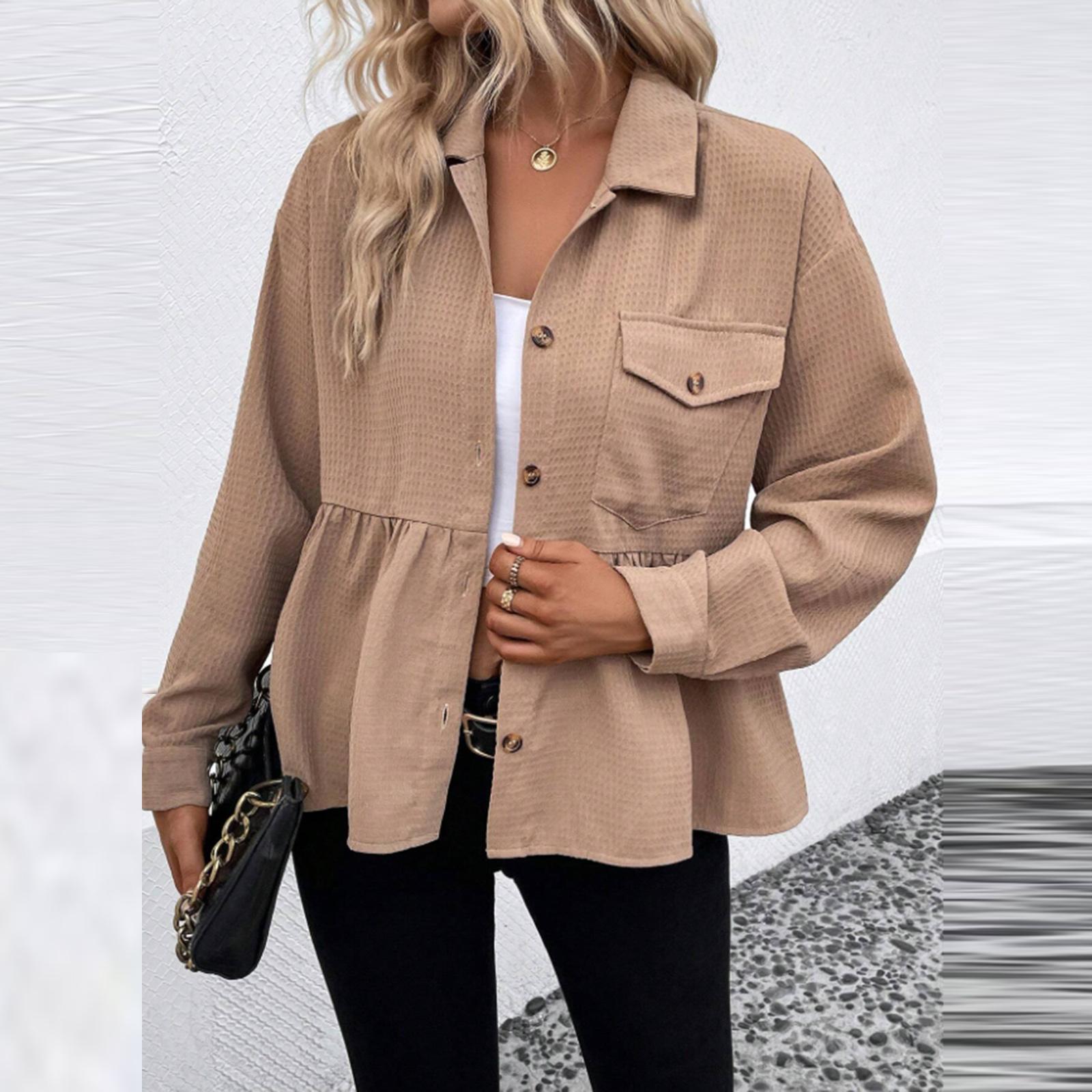 

Женский модный повседневный кардиган однотонный универсальный с лацканами короткая куртка XXL