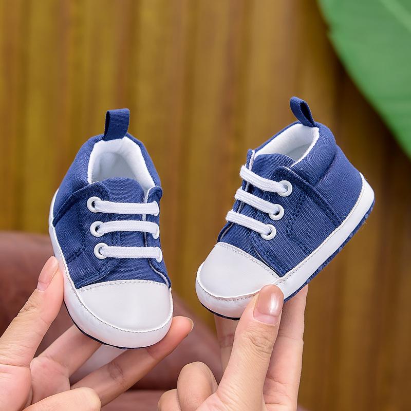 Lace-Up Soft Sole Baby Canvas Shoes for 0-1 Year Olds - Breathable and Casual for Spring & Autumn