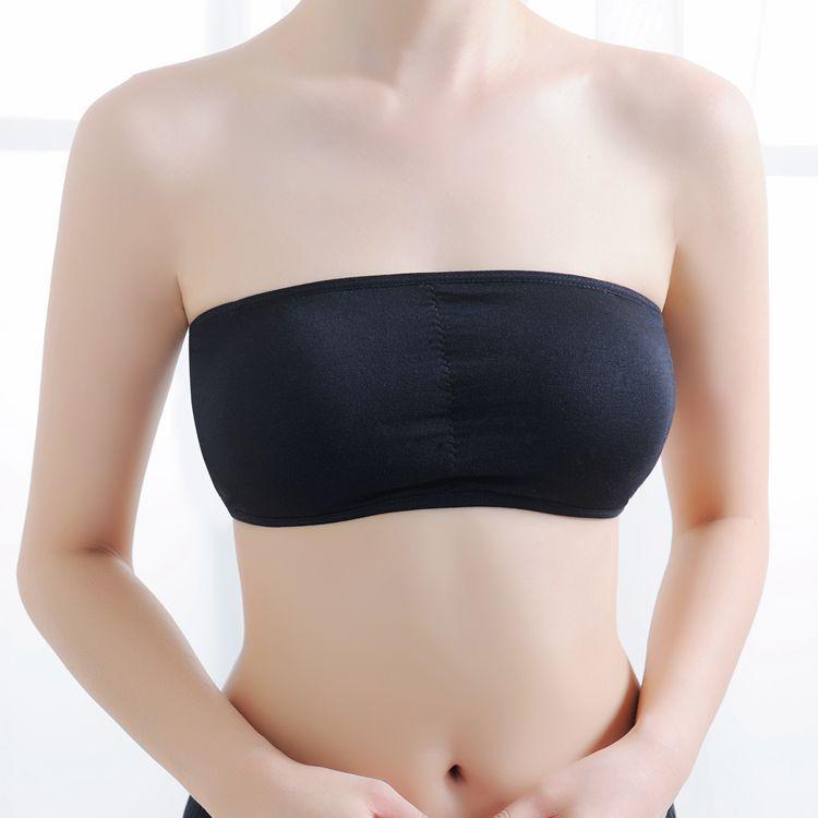 Modal Women's Three-Row Buckle Bandeau with Removable Pads and Shoulder Straps