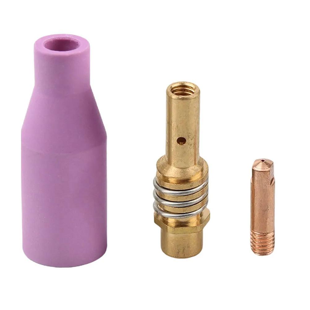 For MIG Welding Pink Welding Nozzle Kit Welding Torch Tips And Holders 15AK Torch Tips Electrical Conductivity