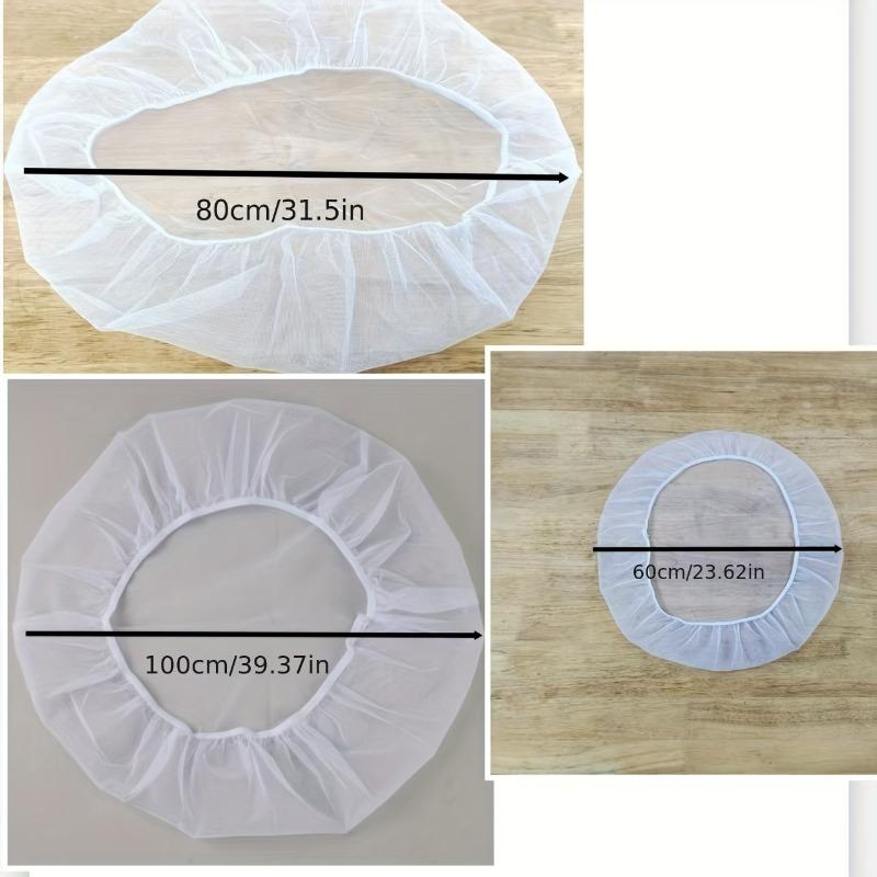 Durable Polyester Mesh Rain Barrel Cover Anti Mosquito Leaf Protection Net for Outdoor Water Collection Tank White