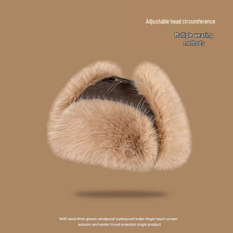 Unisex Winter Ski Hat - Windproof, Warm, Leather Ear Protection for Riding and Cold Weather