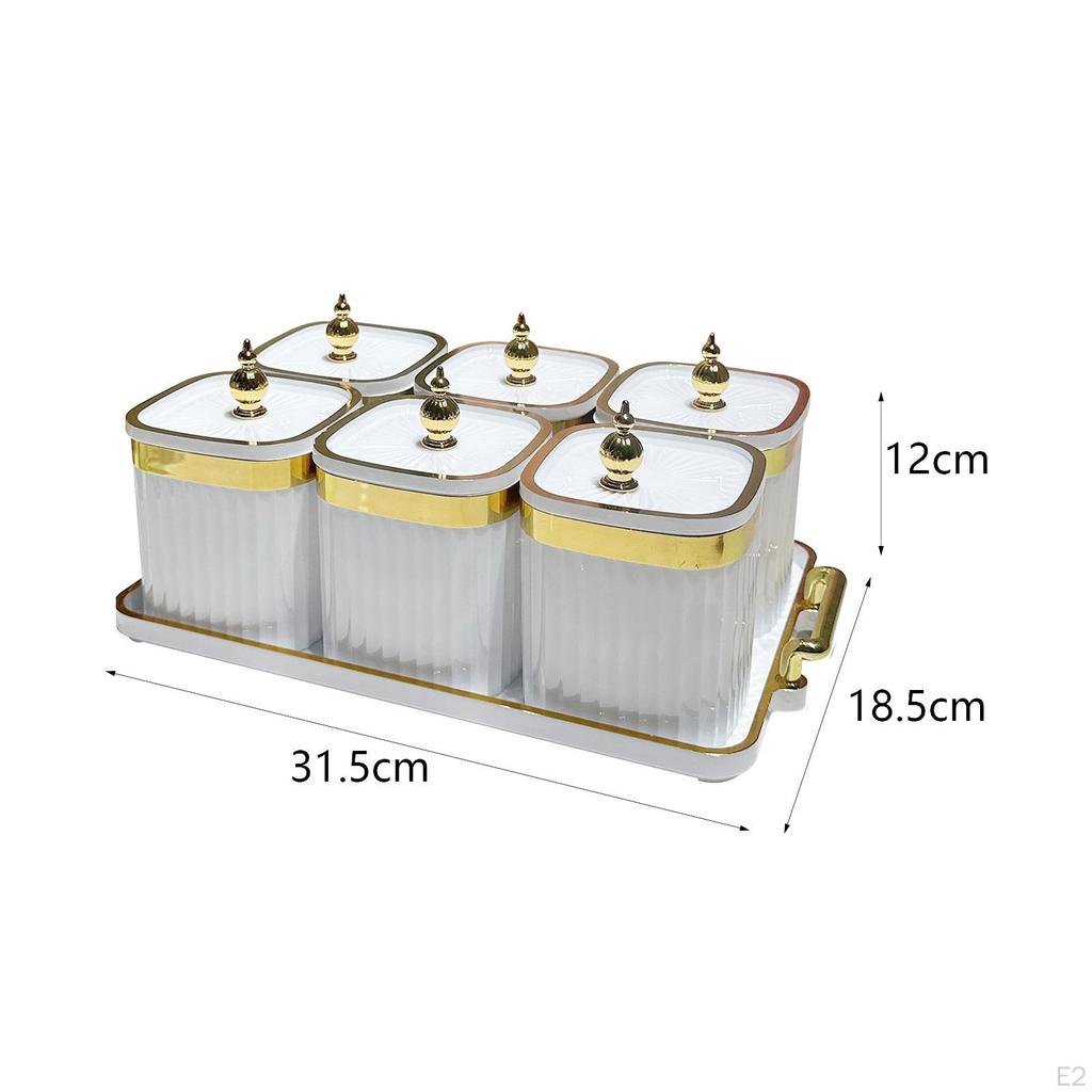 6 gitter Unterteilt Serviertablett, Multifunktionale Lebensmittel Lagerung Container, Vorspeise Platte mit