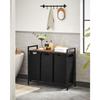 VASAGLE Laundry Basket, Laundry Hamper, Laundry Sorter with 3 Pull-Out and Removable Bags, 1 Storage Shelf, 38L Capacity per Bag, for Bathroom