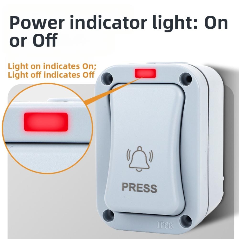 1 Pcs Outdoor Waterproof Doorbell Control Push-Button Switch Patio-mounted Switch Outdoor Waterproof Doorbell Switch