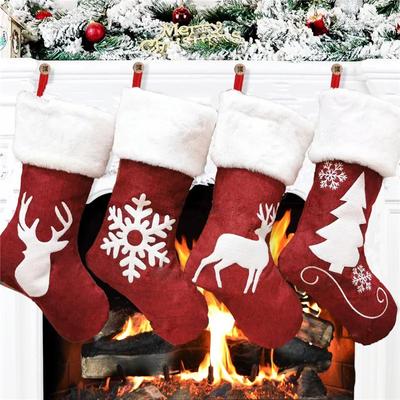 Calze di Natale Sacchetto Caramelle Decorazioni Natalizie per la Casa Capodanno 2022 Tasca Cervo Ornamento Albero di Natale da Appendere
