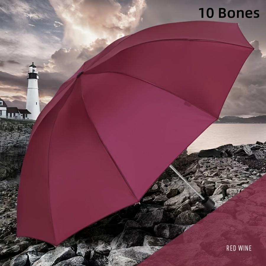 115CM Extra Large Windproof & Waterproof Folding Umbrella Reinforced 190T Impact Cloth For Business Travel Rainy Sunny Days