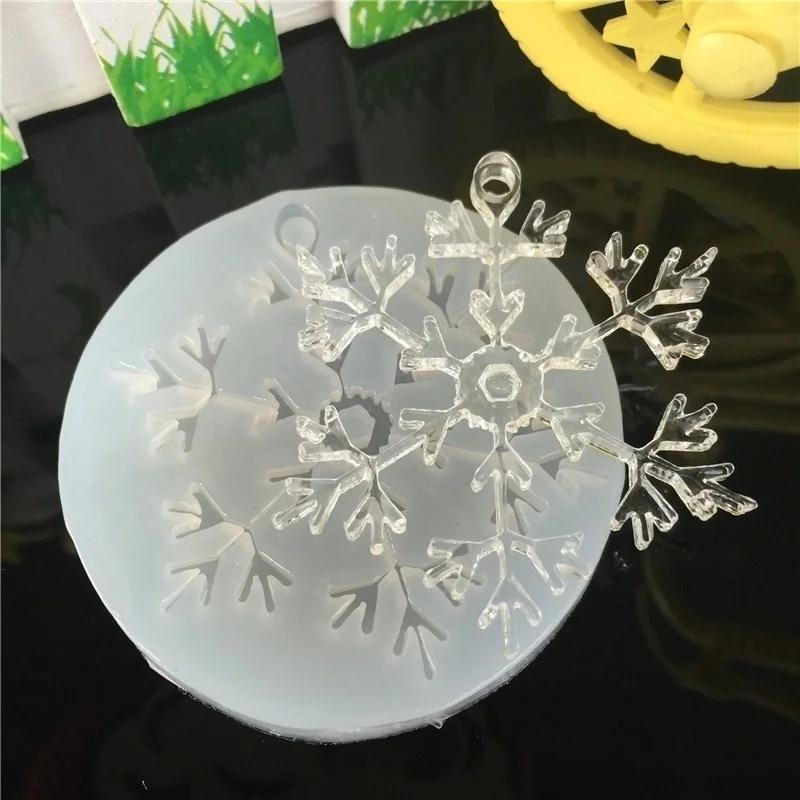 5types Snowflake Shape Resin Mold Epoxy Silicone Mold DIY Jewelry Making Crafting Tools