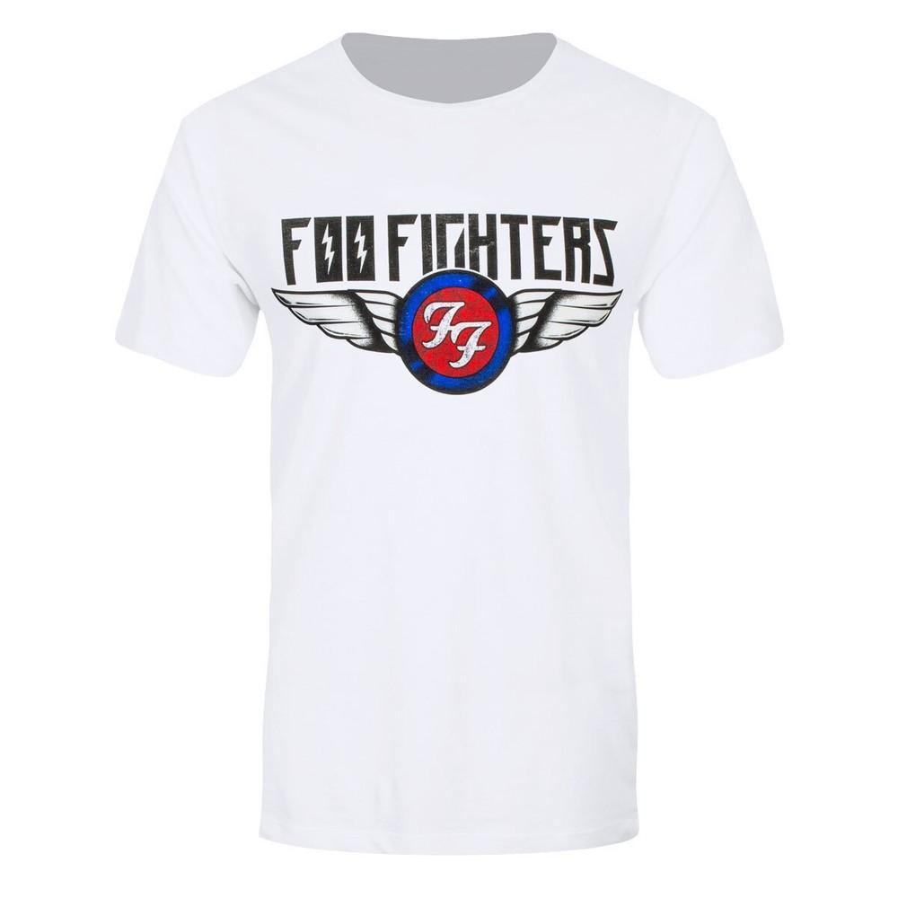 Foo Fighters T-Shirt Flash Wings Rock Official New White