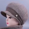 Mützen für ältere Menschen mittleren Alters, Wintermützen aus Wolle für Frauen, Kaninchenhaar mit dickem Samt, Mützen für ältere Frauen der Mutter, warme Mützen für die Großmutter
