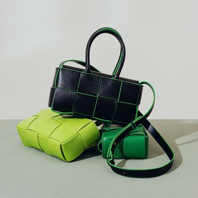 New Women's Bags, Leather Woven Bags, Niche Design, Fashionable and Versatile Handbags, High-end Messenger Small Square Bags