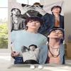 Jeon Jung Kook Kpop B-BTS Flanelldecke, Ultraweiche Warme Plüschdecke für Zuhause Schlafzimmer Bett Sofa Abdeckung Büro Camping Geschenk