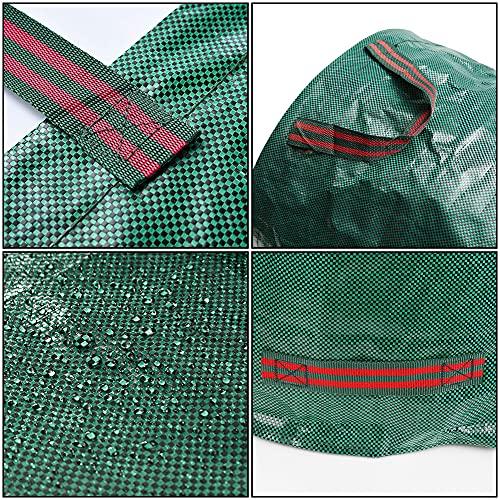 [Grün] Große Kapazität 272L (3 Pack) Garten Eimer/Unkraut Sammelsack, Großer Gartensack, Freistehend, Faltbar, Wiederverwendbar, Wasserdicht Gras Sammel