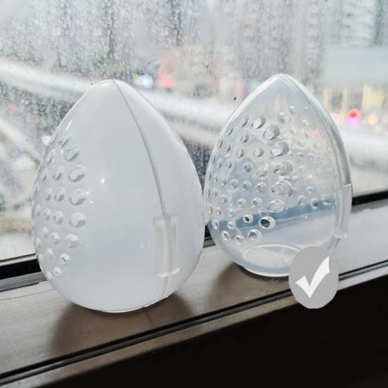 Egg Shaped Beauty Powder Puff Sponge Stand Storage Case Box Makeup Supplies