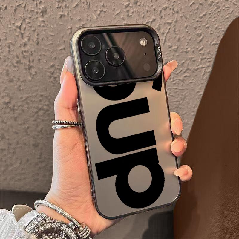DNS Letter Pattern Hard Phone Case with Camera Bumper Compatible for iPhone 17 17E 16 16E 15 14 13 12 11 Air Pro Max Plus