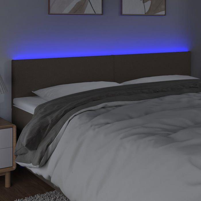 VidaXL LED Headboard Bedroom Furniture Double Bed Accessory Head of Bed Frame Interior Taupe 3121350