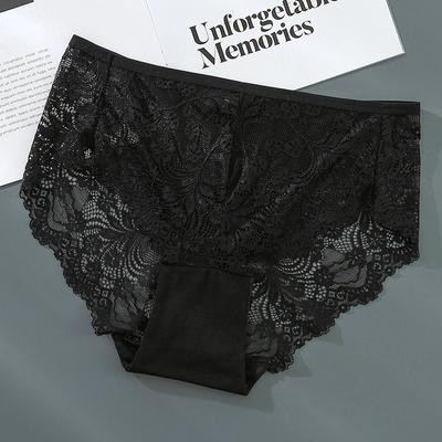 Plus size calcinha triangular feminina sexy roupa interior feminina renda cintura média tamanho europeu L-4XL