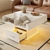 Multifunctional High-Gloss Lift Coffee Table with LED Lighting, Adjustable Height & Flexible Storage for Living Room, Office & Small Apartments