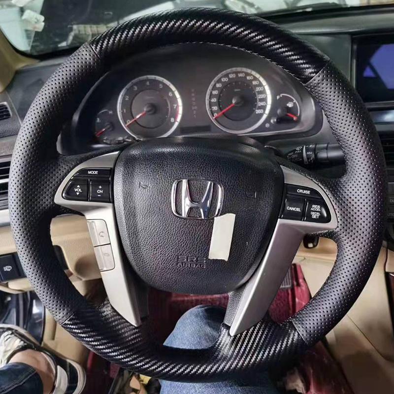 

DIY Ручна вишивка Шкіряна накладка на кермо автомобіля Для Honda Accord 8 2008-2012 Crosstour 2012 Pilot 2009-2015 Odyssey 2 style 3