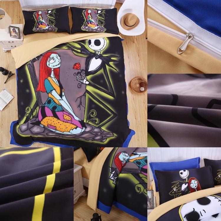 Set Nightmare Bedding Before Christmas Gift Bedroom Unique Design Sheet Bedding