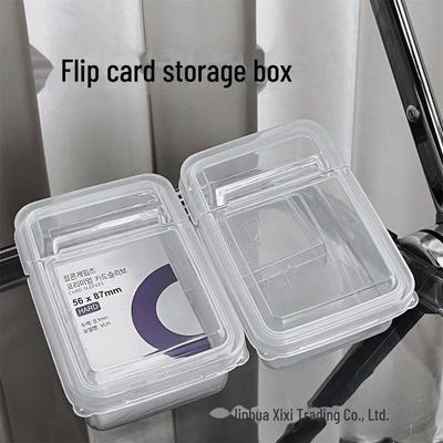 Transparente Kartenaufbewahrungsbox mit Klappdeckel, staubdicht und tragbar, ideal für Karten und Notizbücher