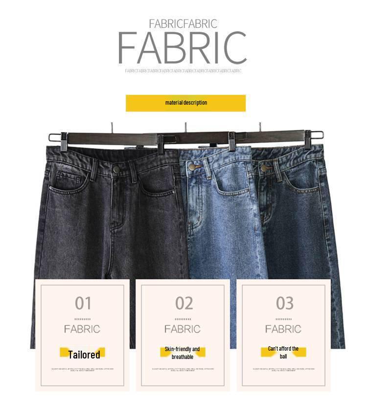 2026 New Women's High-Waisted Loose Straight Harem Jeans for Petite - Cropped Dad Pants for Spring/Summer