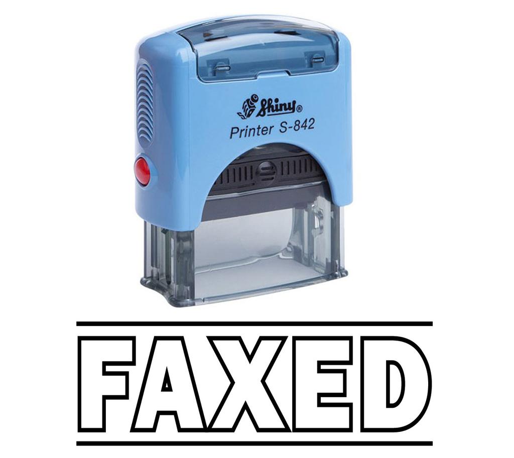 FAXED Self Inking Rubber Stamp Office Stationary Custom Shiny Stamp